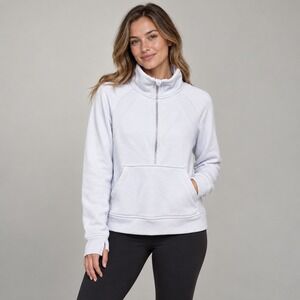 Danskin Womens Light Blue Half Zip Pullover Fleece Sweatshirt 1722805 Medium